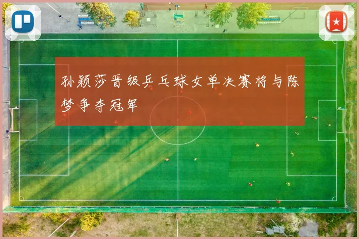 孙颖莎晋级乒乓球女单决赛将与陈梦争夺冠军